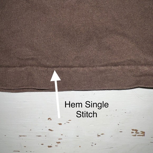 Vtg POLO RALPH LAUREN Shirt Mens L Large  Brown Single Stitch Short Sleeve Pony - Picture 8 of 10